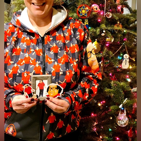 Danny DeVito Red & Black Lumberjack Zipper Hoodie - Frank Reynolds Always Sunny - Picture 5 of 11